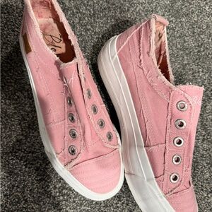 Blowfish Malibu Pink Frayed Canvas Sneakers